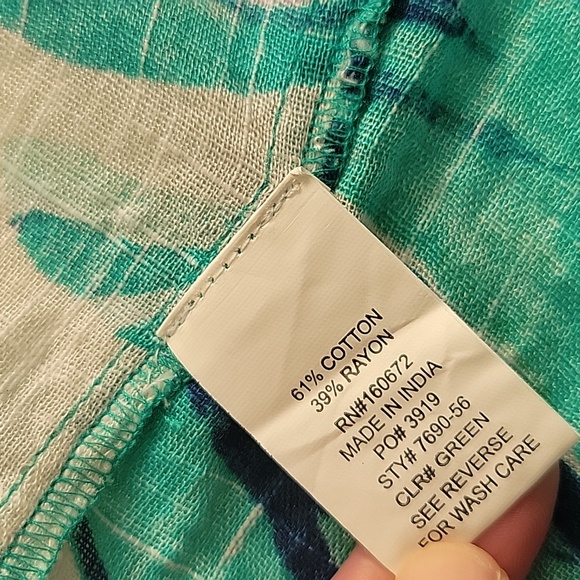 Blue Island Green Graphic Swim Coverup Size M NWT - Picture 7 of 12